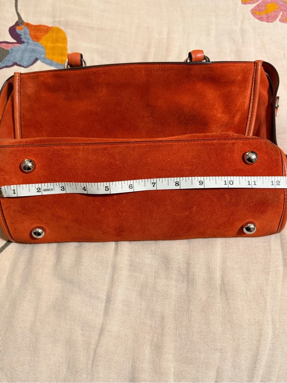 Rebecca Minkoff Orange Suede Top-Handle Satchel